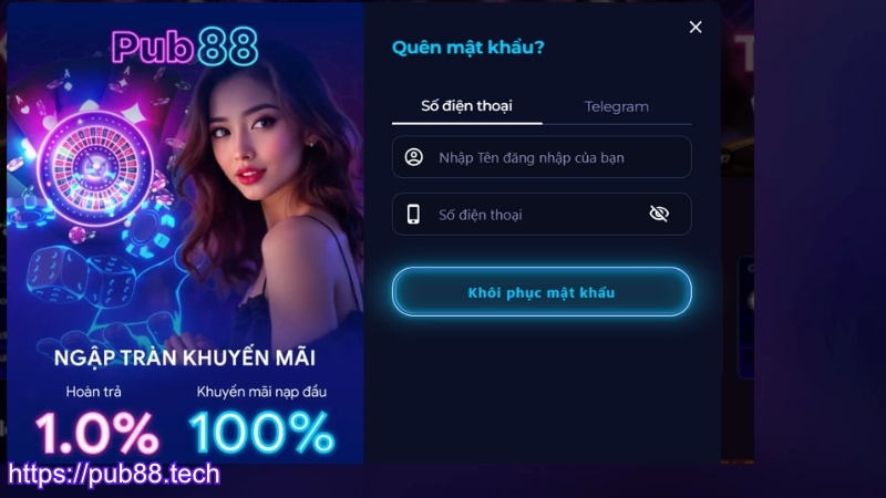 Cách xử lý khi quên mật khẩu PUB88