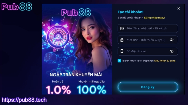 Hướng dẫn đăng ký PUB88 chi tiết