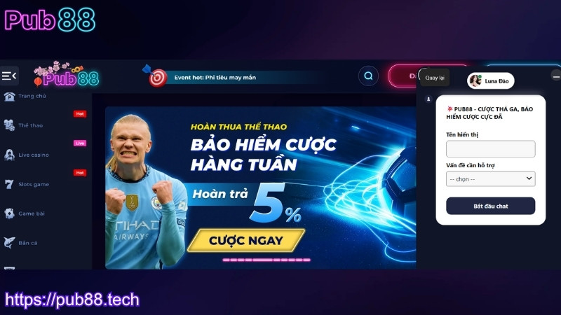 Liên hệ PUB88 qua livechat