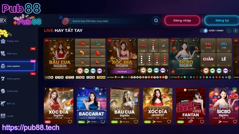 Live Casino PUB88 uy tín với dealẻ tương tác cực xinh