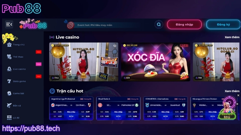Sản phẩm chất lượng tại sảnh live casino PUB88