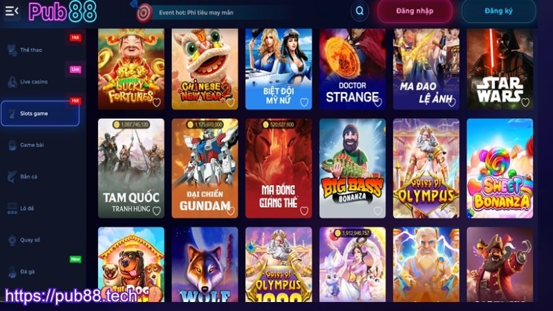 Top game nổ hũ PUB88 ăn khách nhất
