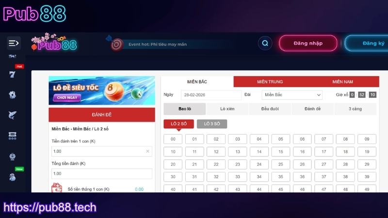 Ưu điểm của sảnh chơi lô đề PUB88